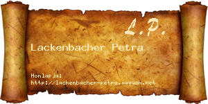 Lackenbacher Petra névjegykártya